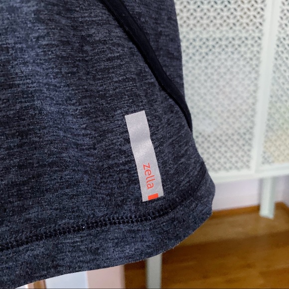 Zella Strappy Mesh Shelf Bra Active Tank in Grey - Picture 4 of 7